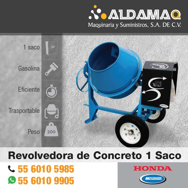 Revolvedoras Concreto MPower Power Mix 1 Saco motor Honda 5.5 HP